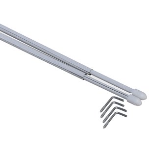 Sencys - Gordijnroede - Verstelbaar - Wit - 60-90cm - 2 Stuks