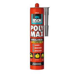 Bison Universele Montagelijm Poly Max Express Grijs 425g