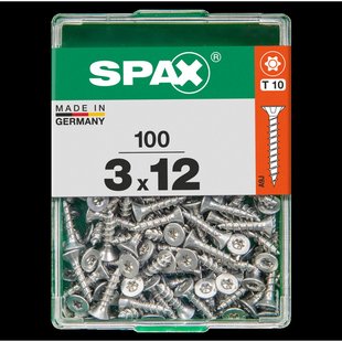 Spax Universele Schroef T-star Wirox Verzonken Kop Torx T10 - 3x12mm - 100 Stuks
