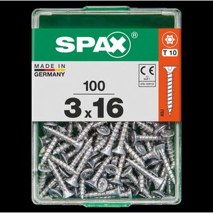 Spax Universele Schroef T-star Wirox Verzonken Kop Torx T10 - 3x16mm - 100 Stuks
