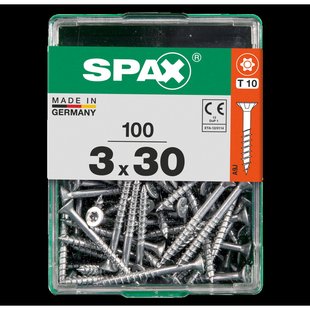 Spax Universele Schroef T-star Wirox Verzonken Kop Torx T10 - 3x30mm - 100 Stuks