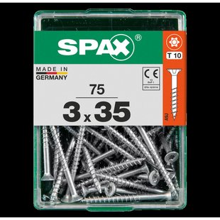 Spax Universele Schroef T-star Wirox Verzonken Kop Torx T10 - 3x35mm - 75 Stuks