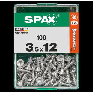 Spax Universele Schroef T-star Wirox Verzonken Kop Torx T20 - 3,5x12mm - 100 Stuks