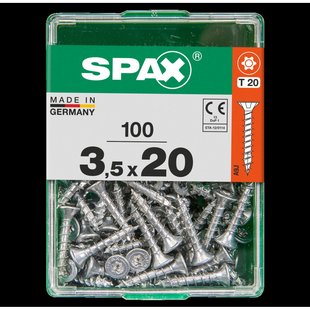Spax Universele Schroef T-star Wirox Verzonken Kop Torx T20 - 3,5x20mm - 100 Stuks