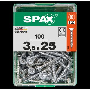 Spax Universele Schroef T-star Wirox Verzonken Kop Torx T20 - 3,5x25mm - 100 Stuks