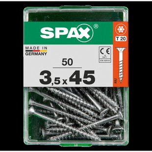 Spax Universele Schroef T-star Wirox Verzonken Kop Torx T20 - 3,5x45mm - 50 Stuks