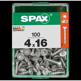 Spax Universele Schroef T-star Wirox Verzonken Kop Torx T20 - 4x16mm - 100 Stuks