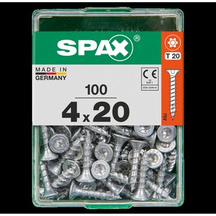 Spax Universele Schroef T-star Wirox Verzonken Kop Torx T20 - 4x20mm - 100 Stuks
