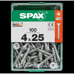 Spax Universele Schroef T-star Wirox Verzonken Kop Torx T20 - 4x25mm - 100 Stuks