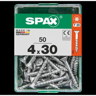 Spax Universele Schroef T-star Wirox Verzonken Kop Torx T20 - 4x30mm - 50 Stuks