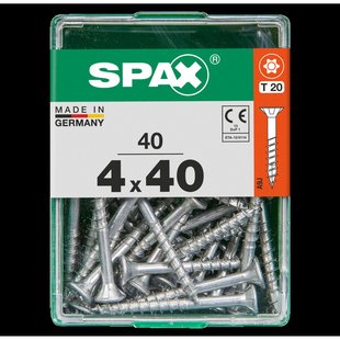 Spax Universele Schroef T-star Wirox Verzonken Kop Torx T20 - 4x40mm - 40 Stuks