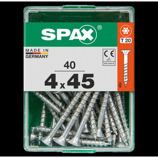 Spax Universele Schroef T-star Wirox Verzonken Kop Torx T20 - 4x45mm - 40 Stuks