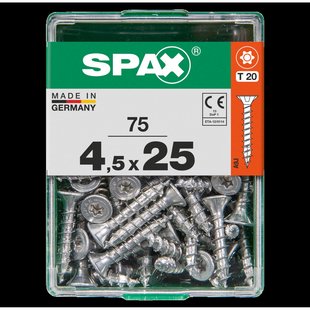 Spax Universele Schroef T-star Wirox Verzonken Kop Torx T20 - 4,5x25mm - 75 Stuks
