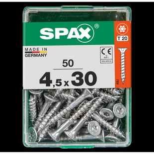 Spax Universele Schroef T-star Wirox Verzonken Kop Torx T20 - 4,5x30mm - 50 Stuks
