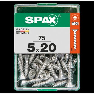 Spax Universele Schroef T-star Wirox Verzonken Kop Torx T20 - 5x20mm - 75 Stuks