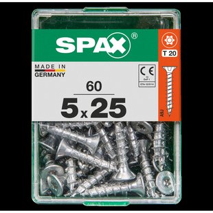 Spax Universele Schroef T-star Wirox Verzonken Kop Torx T20 - 5x25mm - 60 Stuks