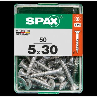 Spax Universele Schroef T-star Wirox Verzonken Kop Torx T20 - 5x30mm - 50 Stuks