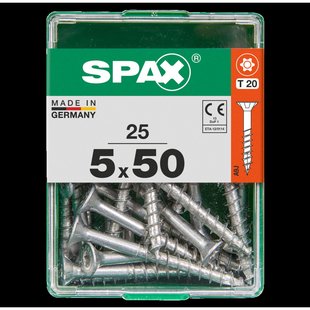 Spax Universele Schroef T-star Wirox Verzonken Kop Torx T20 - 5x50mm - 25 Stuks