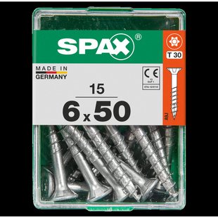 Spax Universele Schroef T-star Verzonken Kop Torx - 6x50mm - 15 Stuks