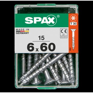 Spax Universele Schroef T-star Staal Verzonken Kop Torx - 6x60mm - 15 Stuks