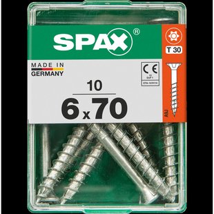Spax Universele Schroef T-star Staal Verzonken Kop Torx - 6x70mm - 10 Stuks