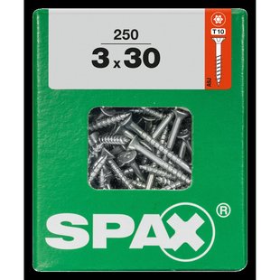 Spax Universele Schroef T-star Verzonken Kop - 3x30mm - 250 Stuks
