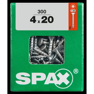 Spax Universele Schroef T-star Verzonken Kop Torx - 4x20mm - 300 Stuks