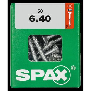 Spax Universele Schroef T-star Verzonken Kop Torx - 6x40mm - 50 Stuks