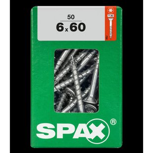 Spax Universele Schroef T-star Verzonken Kop Torx - 6x60mm - 50 Stuks