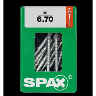 Spax Universele Schroef T-star Verzonken Kop Torx - 6x70mm - 30 Stuks