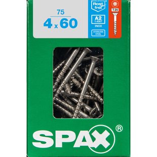 Spax Universele Schroef T-star Verzonken Kop Torx T20 - 4x60mm - 75 Stuks