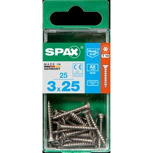 Spax Universele Schroef T-star Verzonken Kop Torx T10 - 3x25mm - 25 Stuks