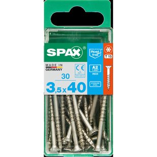 Spax Universele Schroef T-star Rvs Verzonken Kop Torx - 3,5x40mm - 30 Stuks