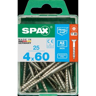 Spax Universele Schroef T-star Rvs Verzonken Kop Torx T20 - 4x60mm - 25 Stuks