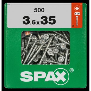 Spax Universele Schroef T-star Wirox Verzonken Kop Torx T20 - 3,5x35mm - 500 Stuks