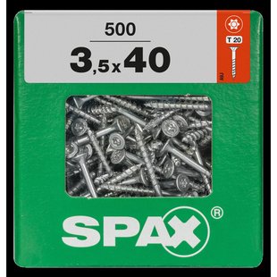 Spax Universele Schroef T-star Wirox Verzonken Kop Torx T20 - 3,5x40mm - 500 Stuks