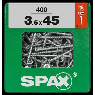 Spax Universele Schroef T-star Wirox Verzonken Kop Torx T20 - 3,5x45mm - 400 Stuks