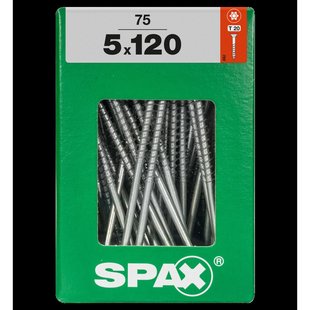 Spax Universele Schroef T-star Wirox Verzonken Kop Torx T20 - 5x120mm - 75 Stuks