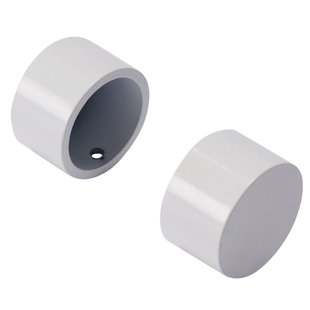 Decomode Gordijnknop Cap Wit Hoogglans 20mm - 2 Stuks