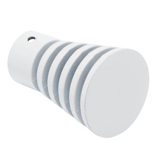 Decomode Gordijnknop Con. Grijs Wit Hoogglans 20mm - 2 Stuks