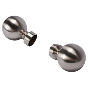 Decomode Gordijnknop Bulb Rvs - 2 Stuks