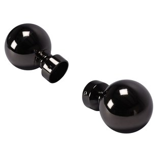 Decomode Gordijnknop Bulb Zwart Nikkel - 2 Stuks