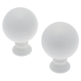 Decomode Eindknop Gordijnroede Bulb Wit 28mm 2st
