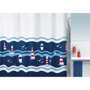 Spirella Douchegordijn Clipperi Rood/blauw 180cm