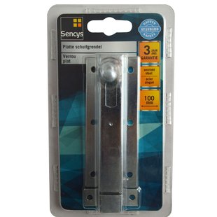 Sencys Deurgrendel Plat - Verzinkt Staal - 100 Mm