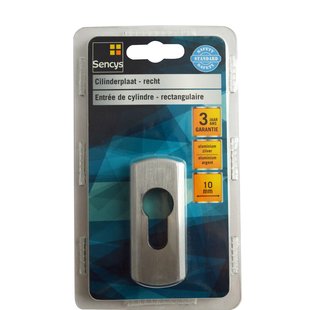 Sencys Cilinderplaat Rechthoekig Aluminium Zilver 10mm