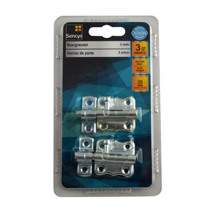 Sencys Deurgrendel Verzinkt Staal Grijs 35mm 2st