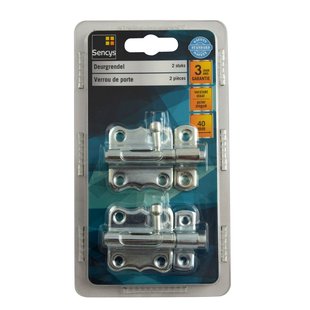 Sencys Deurgrendel - Verzinkt Staal - 40 Mm - 2 Stuks