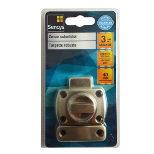 Sencys Schuifslot Met Draaiknop - Gepolijst Chroom - 40 Mm