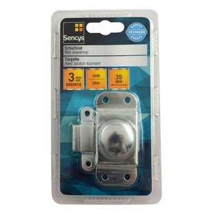Sencys Schuifslot Met Draaiknop - Zink - 35 Mm